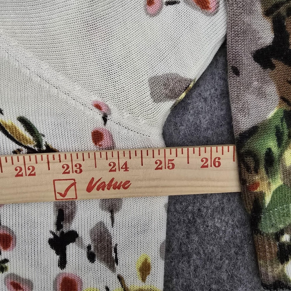 C.D.Daniels Cardigan Sweater Womens 1X Multicolor Floral Rhinestone Button Front - Picture 8 of 10